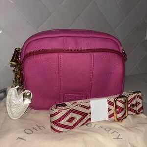 Pom Pom London Original cerise pink Crossbody bag purse - Valentine gift!